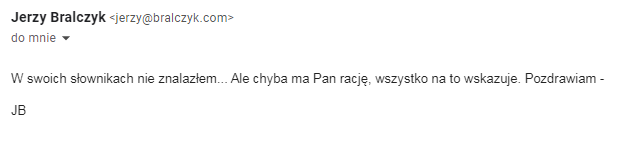 mail od profesora bralczyka