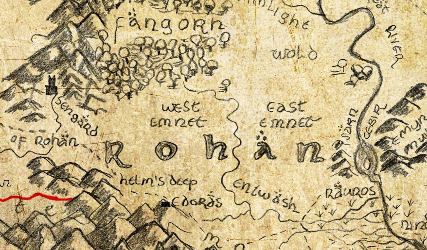 mapa Rohanu Tolkien Śródziemie